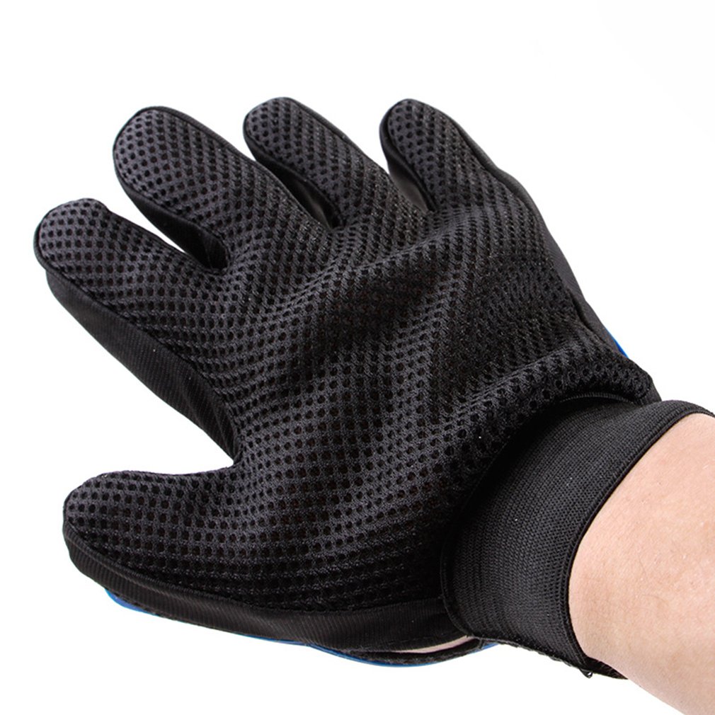 Guante de aseo para mascotas, guantes para depilación, guante para el pelo, guante mágico para eliminar el vello, guante para el cuidado del cabello azul