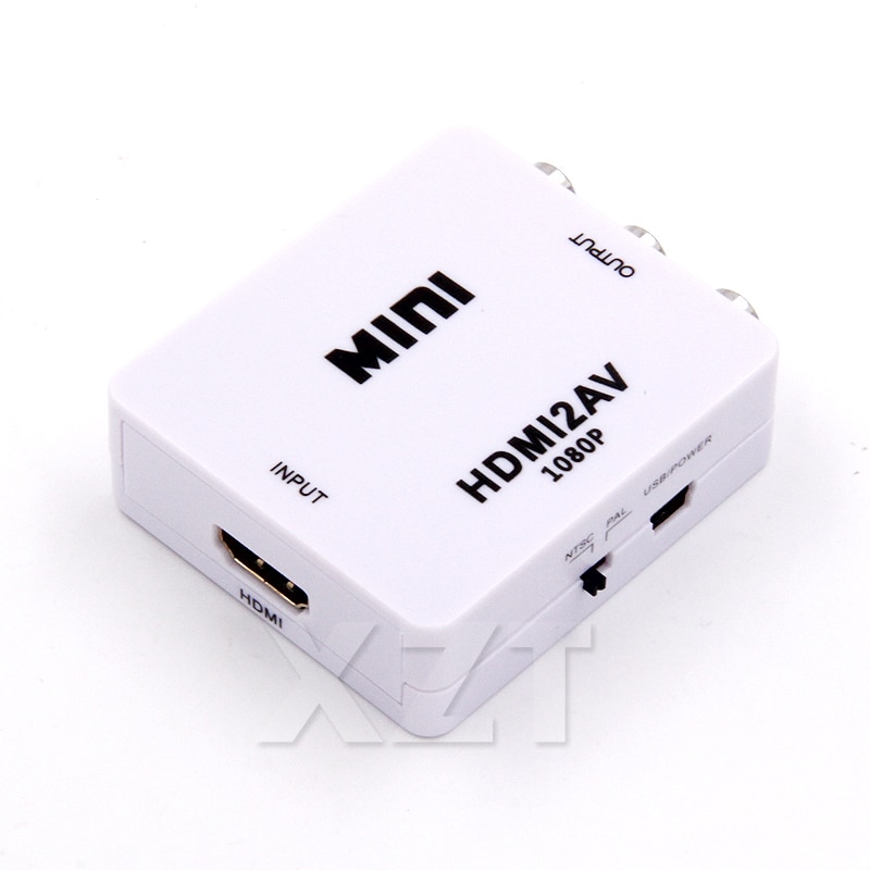 Hdmi Naar Av Scaler Adapter Hd Video Composiet Converter Box Hdmi Naar Rca Av/Cvsb L/R Video 1080P Mini HDMI2AV Ondersteuning Ntsc Pal