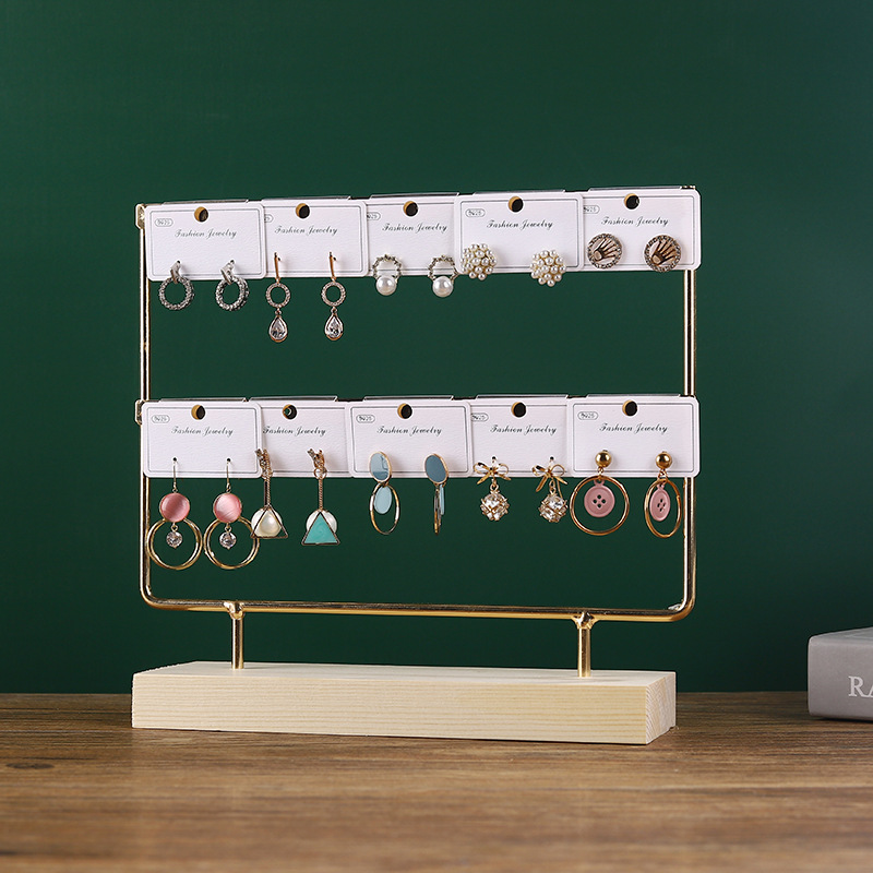Øredobbholder, øredobborganisator smykkeholder display tre stativ, smykkeorganisatorholder for øredobber halskjeder armbånd: Grønn