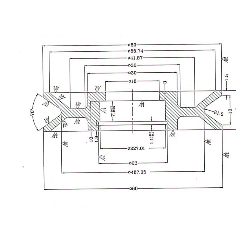 Roue de guidage en aluminium porcelaine pulvérisation 60*13 pièces standard porcelaine pulvérisation roue de guidage petite machine de tréfilage roue a