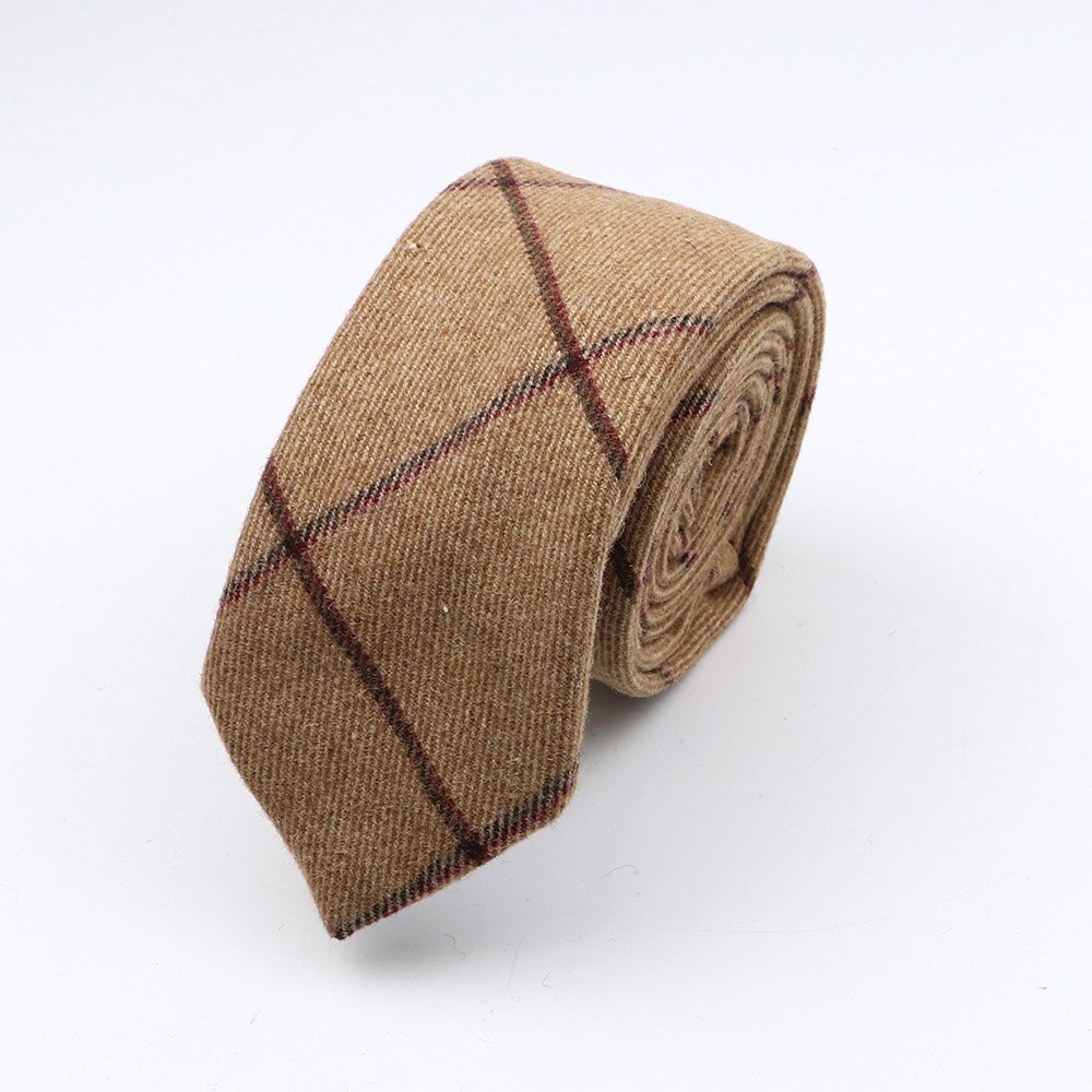 Corbata de lana de Cachemira gruesa para caballero, corbata de Color sólido de 7CM, estilo europeo Formal para de boda, ropa de , rojo, marrón, verde, gris: 28