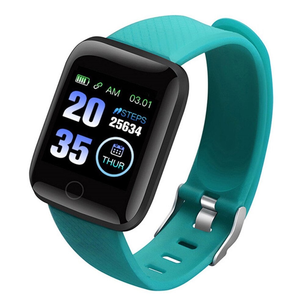 Smartklokke armbånd blodtrykk puls søvnmåler fitness tracker sport band for android ios 116 pluss menn kvinner barn: Grønn