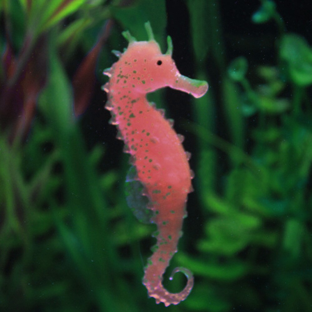 Aquarium Fishbowl Landscape Decorate Glow Effect Simulated Seascape Marine Organism Silica gel Noctilucent Hippocampus Japonicus