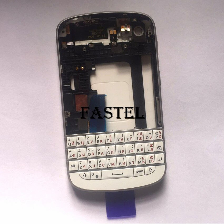 Voor blackberry  q10 originele volledige complete mobiele telefoonbehuizing + frame cover case + russisch frans engels toetsenbord met flex: Wit russisch