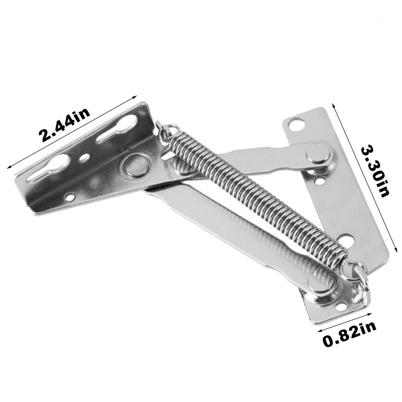 2Pcs 80 Degree Left Right Sprung Hinges Cabinet Door Stay Flap Top Support Cupboard Stainless Steel Heavy Duty Gate Hinge: Default Title