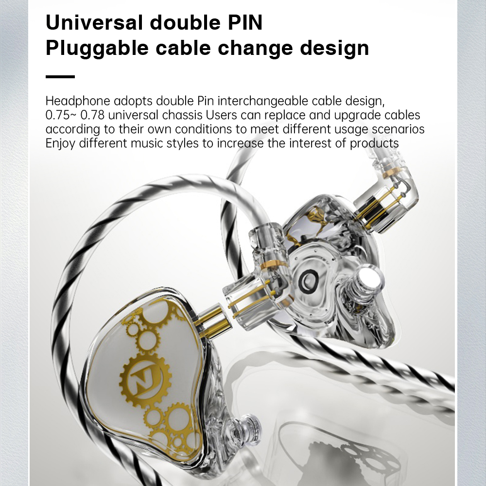 Słuchawki ND Venus hifi przewodowe wysokiej jakości douszne interfejs typec okrągły otwór 3.5 monitorowanie gier powrót ucha