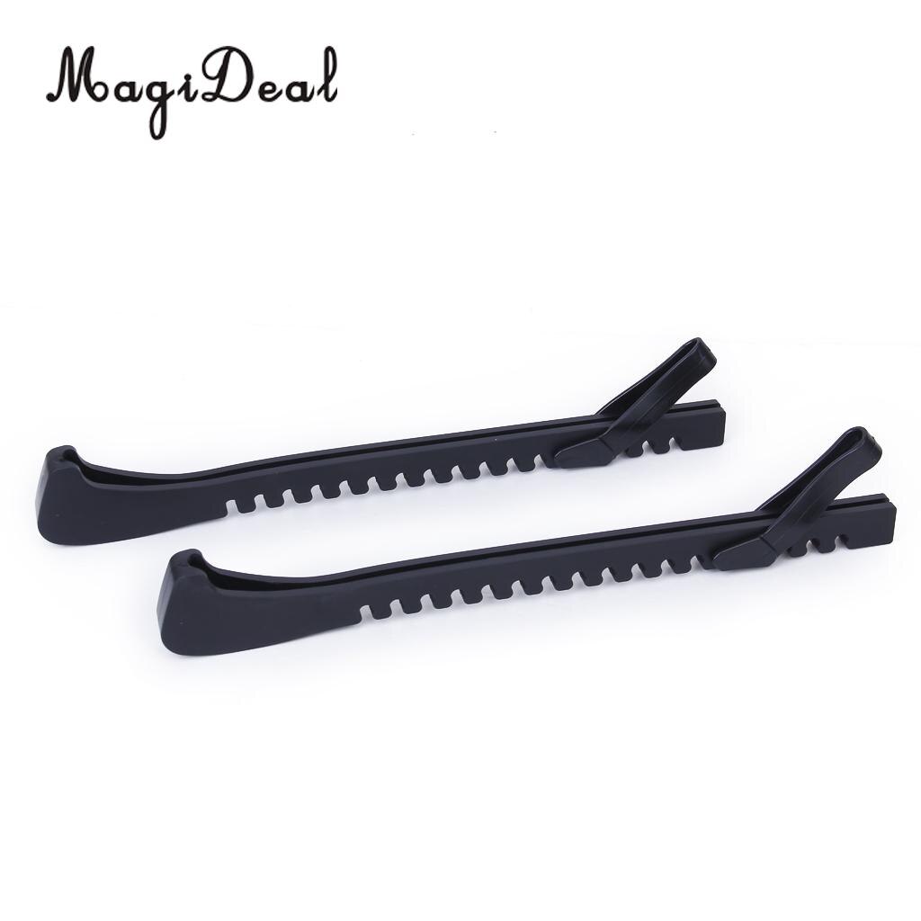 Magideal 1 par svart pvc ishockey skridskoskydd skydd justerbart utomhus landhockey placering skydda skor tillbehör