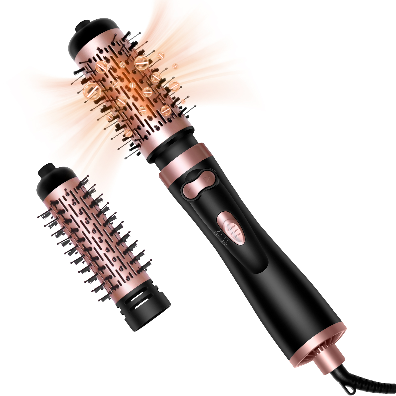 3 in Hair Dryer Brush Rotating Blow Dryer Brush Air Styler Electric Hairdryer Air Spin Brush Set Curling Iron Comb: UK Plug