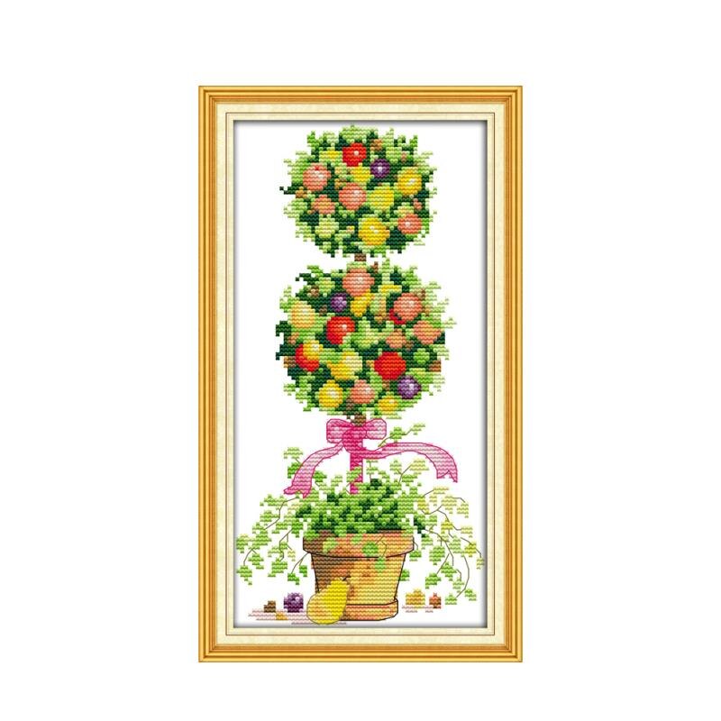 Cactus Series 11CT14CT Counted Cross Stitch Kits Printed Pattern Crafts DMC Fabric Canvas Sewing Needlework Embroidery Set Decor: J137 / 11CT Printed cloth