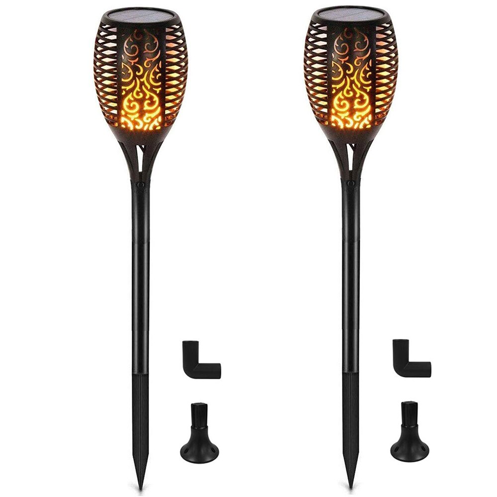 LED Solar Flame Light Lamp Flickering Waterproof Garden Led Decoration Landscape Lawn Lamp Path Lighting Torch Outdoor Spotlight: Solar-Fire- 2pcs / 31led