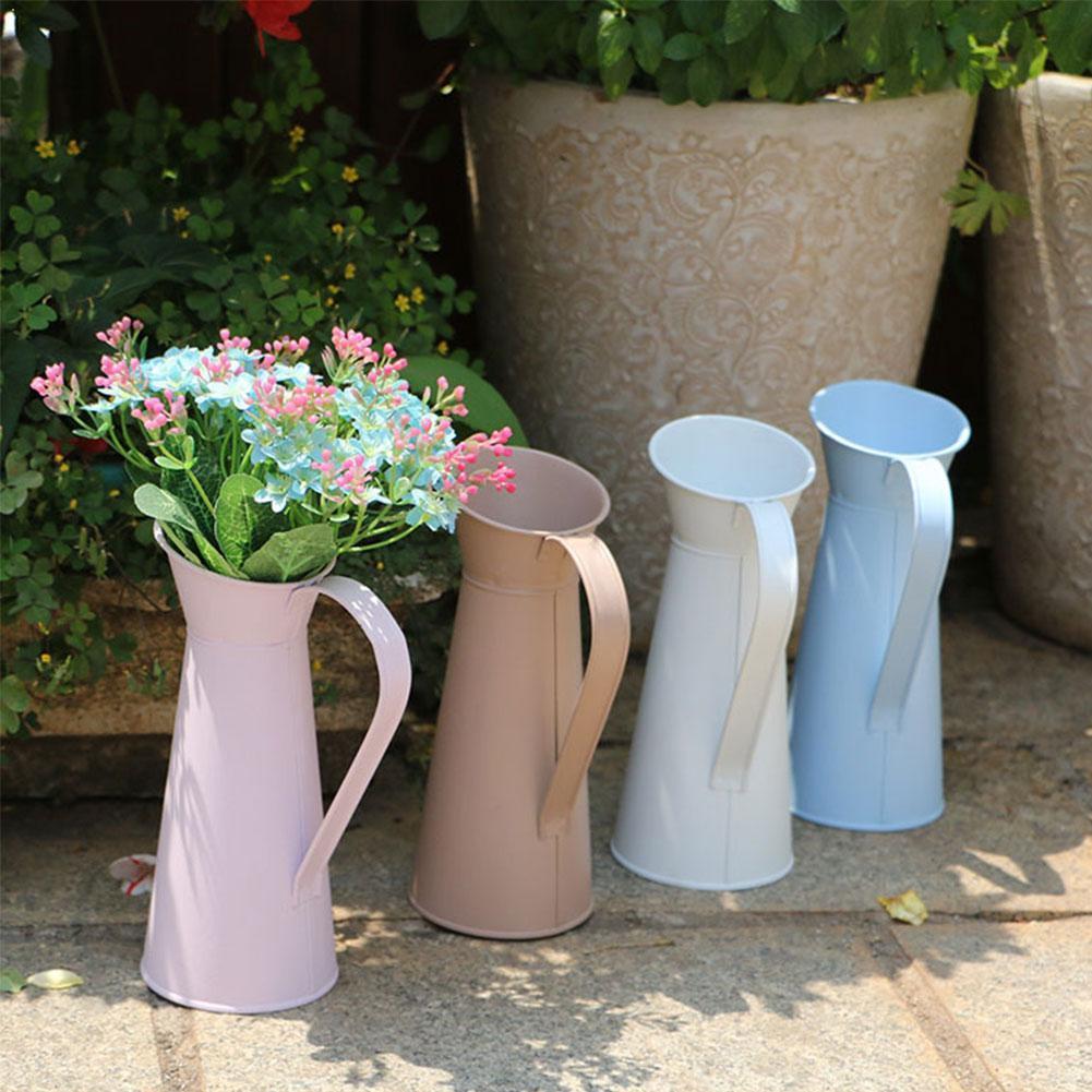 Grand Vase à crème Vintage en métal, 1 pièce, pichet d'émail, décor de maison, pichet de mariage, C0G9