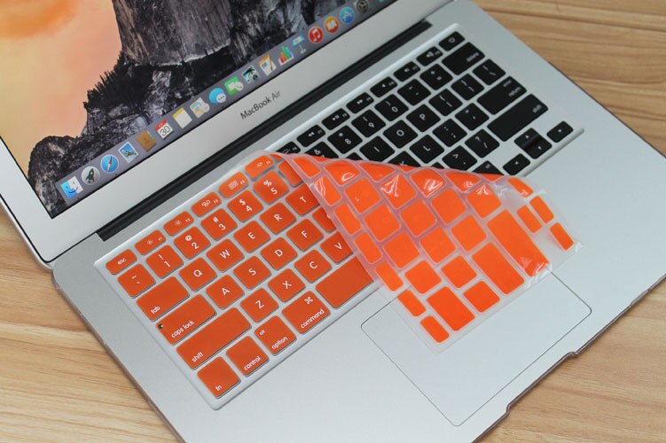 17 Colors US Keyboard Cover Silicone Skin Gel Case for Macbook Air 13" 15" 17"/Macbook Air Pro Protector: Orange