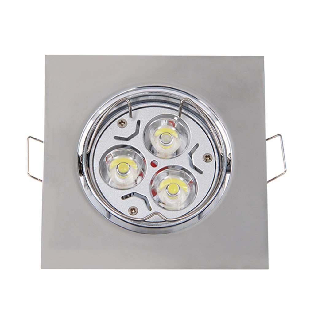 4X/10X Down Light Polished Chrome Mains Recessed Ceiling Downlight Square