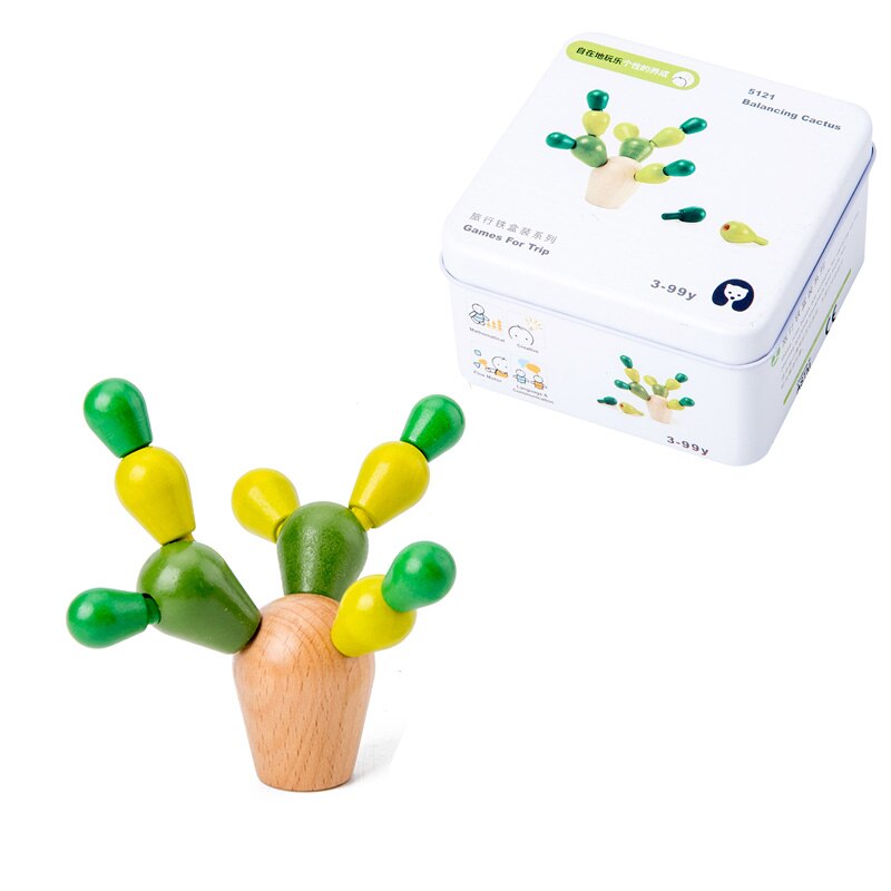 JaheerToy Baby Math Montessori Educational Toys for Children Color Classification Wooden Kids Boys: Cactus