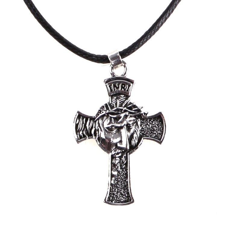 Retro Christus Jezus Kruisbeeld Metalen Hanger Ketting Religieuze Christian Chain Crown Doornen Ketting Sieraden