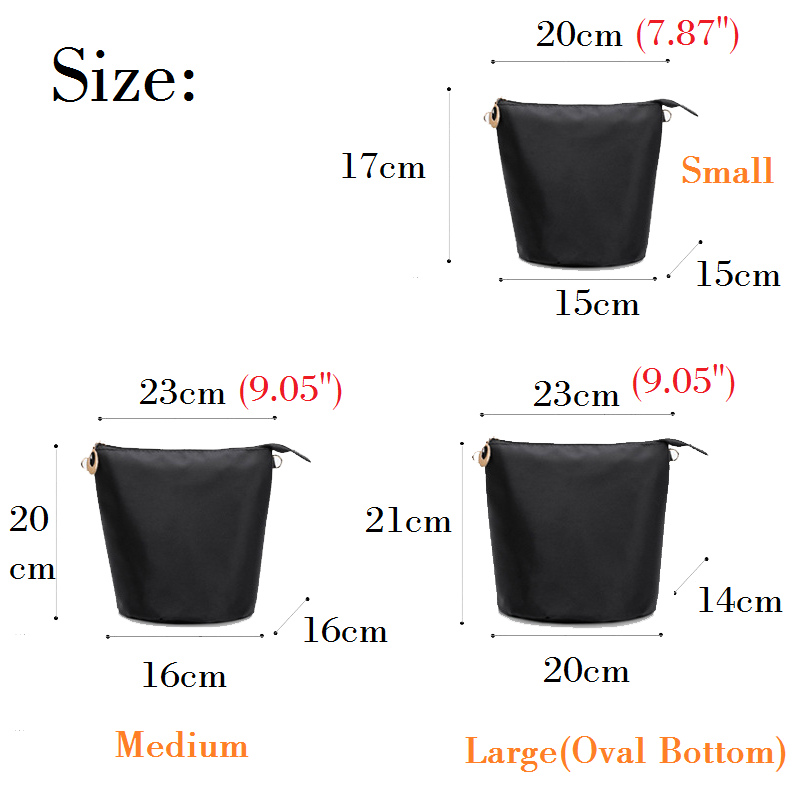 Organizer Bag for Bucket Handbag Bucket Bag Inserts (Apricot, Black, Coffee)