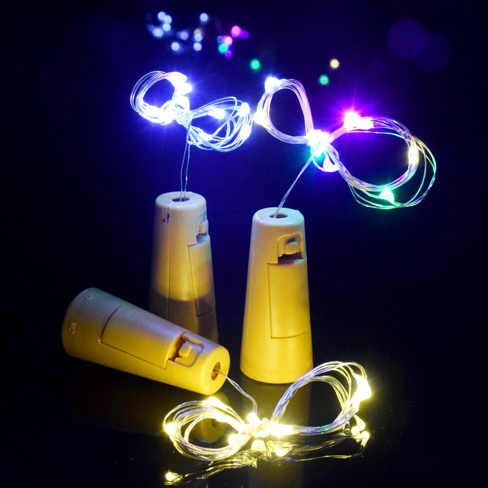 1m 2m bøybar korkformet ledning julefest bryllupsdekorasjon med batteridrevet natt stjerneklar fe kranselys