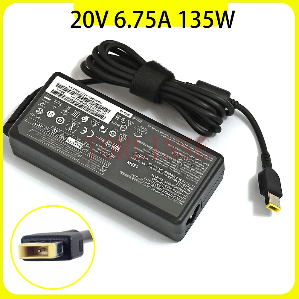 20V 6.75A 135W AC Power Adapter Laptop Charger For Lenovo Legion Y520-15 Y50-70 Y70-70 Y700 T440P T460P T540P T550P W540 R720