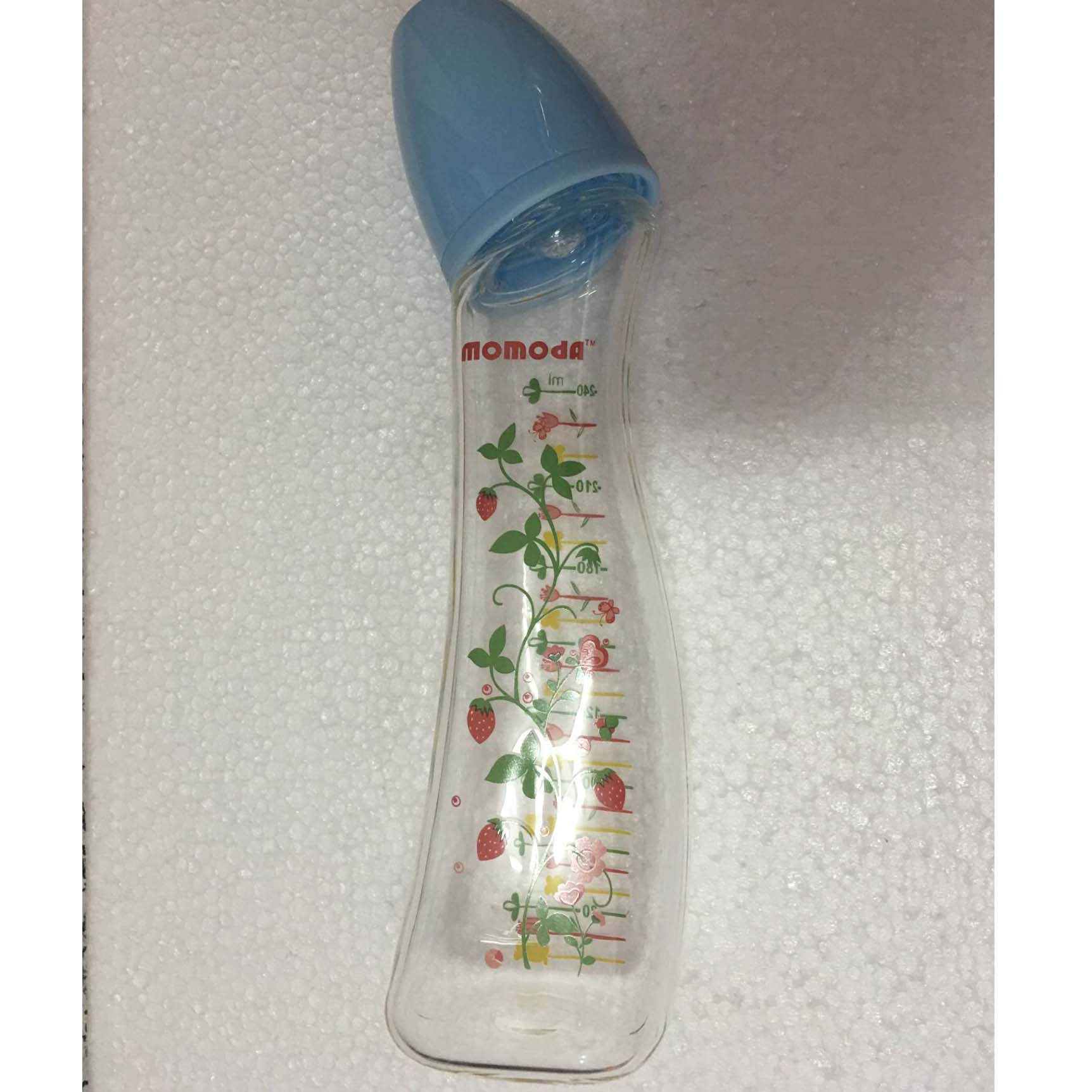 Amningsflaska för småbarn amningsflaska glas för barn nyfödda amningsflaska 150ml 240ml för babyvård: Yon 005- blå 2-240ml