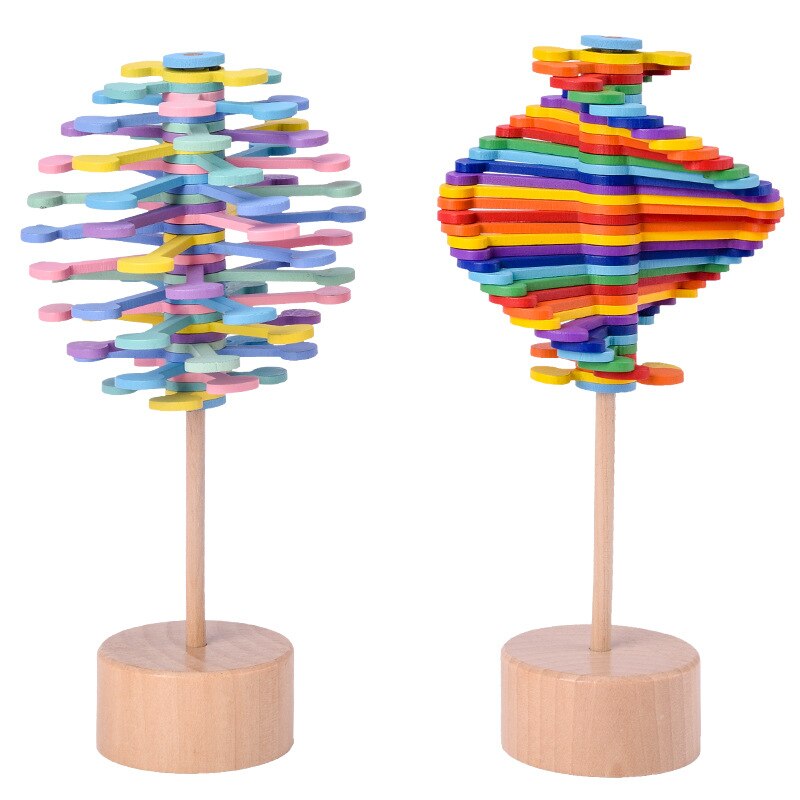 Houten Roterende Lollipop Kantoor Creatieve Decoratie Decompressie Speelgoed Gyro Speelgoed P178