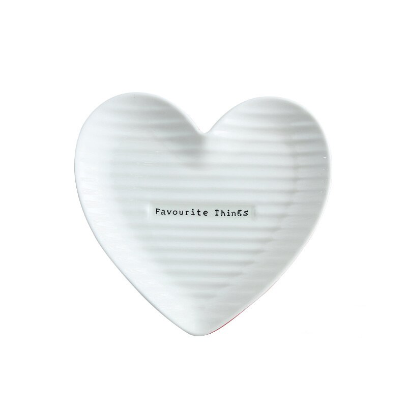 Nórdicos corazón en forma de placa bocadillo pastel para el desayuno plato de postre de la joyería de almacenamiento de placa de cerámica cubiertos lindo vajilla: white / M