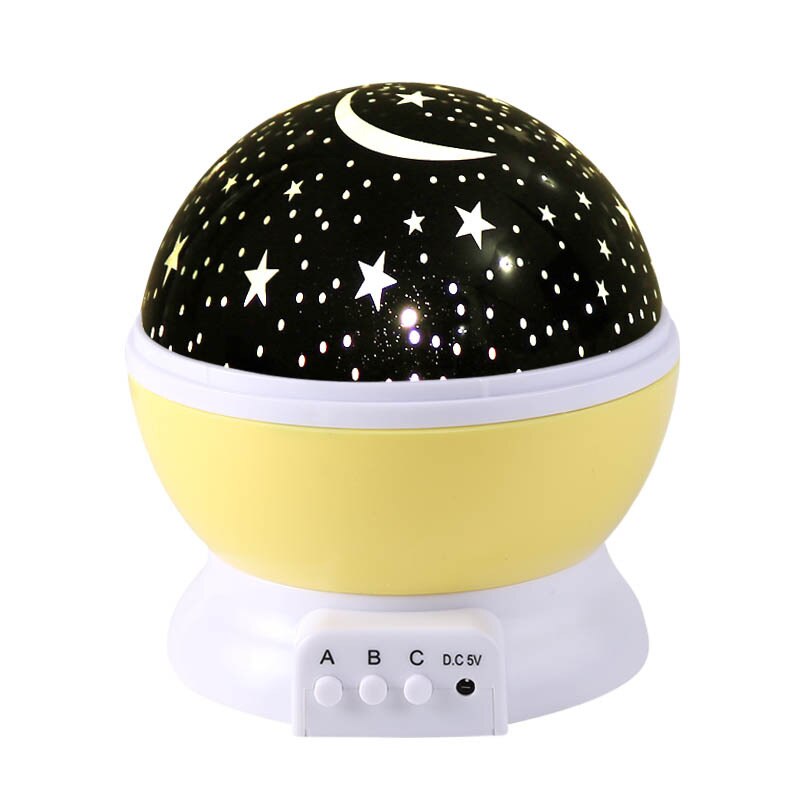 proyector de luz de noche LED cielo estrellado cielo luminoso juguetes luz de noche USB juguetes para niños: yellow