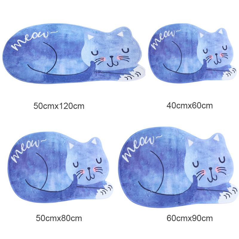 Alfombra de cocina lavable, productos de baño, alfombra, felpudo, tapete de baño, mesa de té, antideslizante esponjoso, Alfombra de gato durmiendo falsa