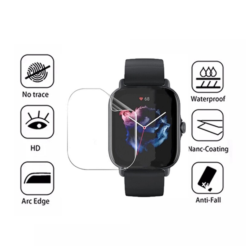 3Pcs Zachte Hydrogel Film Voor Amazfit Gts 3 Gts 2 2e Gts 2 Mini Smartwatch Screen Protector Voor GTS2 GTS2e GTS3 Film Niet Glas