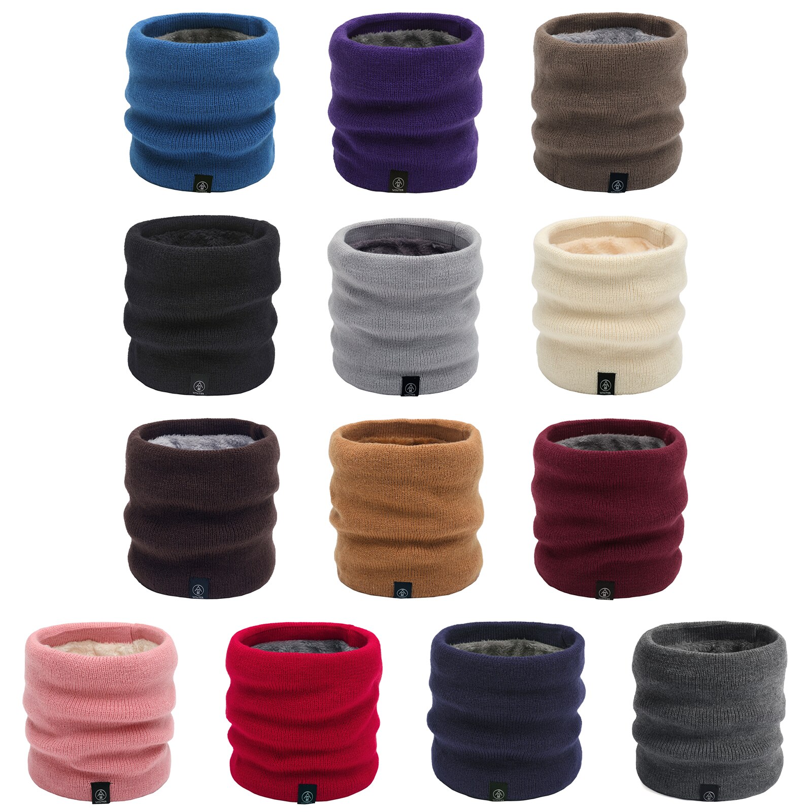 Winter effen ringen sjaals dikke warme nek sjaal kraag snood sjaal ski klimmen winter breien kraag sjaal voor vrouwen man