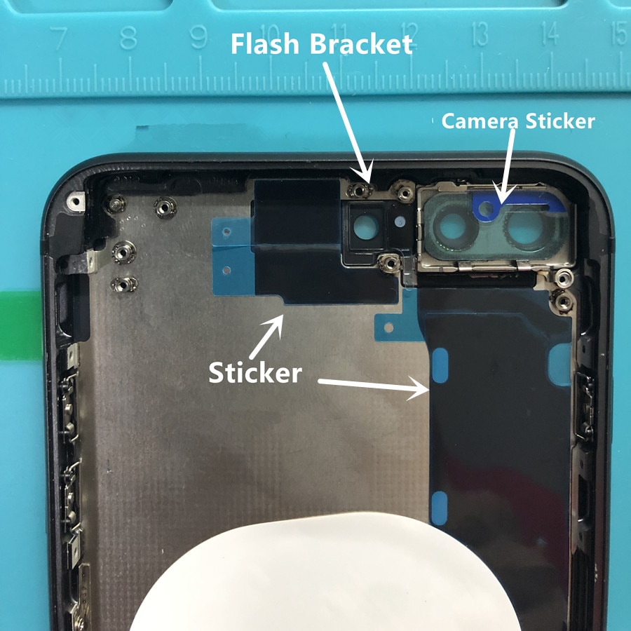 Replacement Parts for iPhone 8 8 Plus Rear Housing Middle Frame and Back Glass Cover with Small Parts
