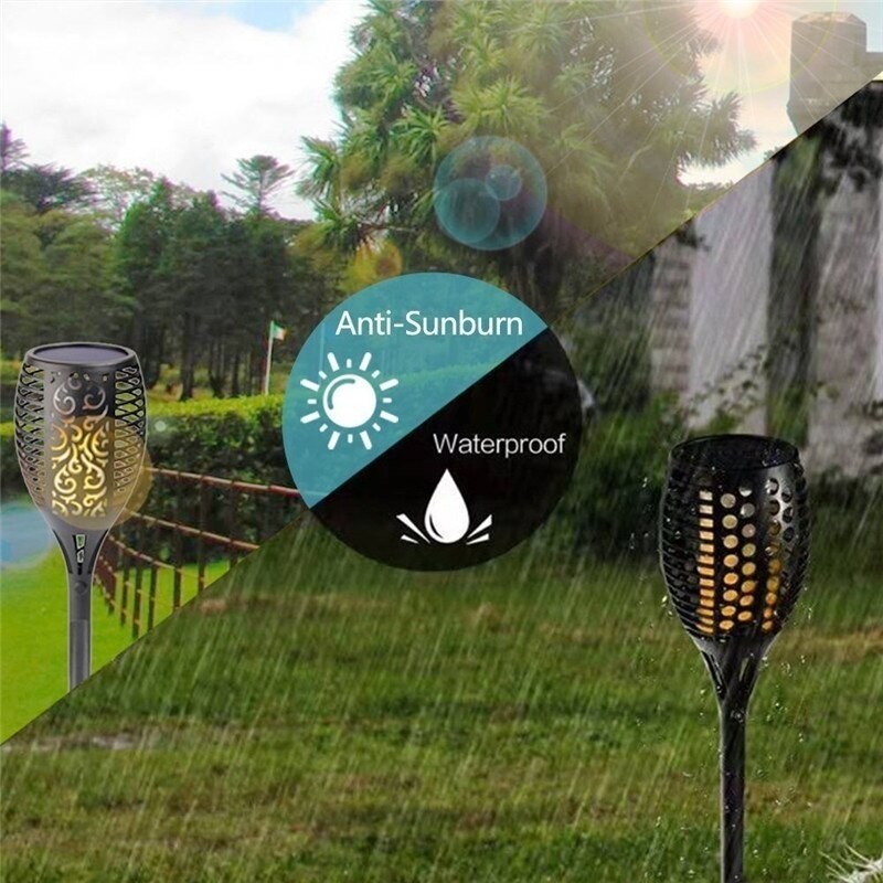 LED Solar Flame Lights Outdoor Dancing Flame Torches Lamp Solar Garden Lights Landscape Light Garden Decoration for Patio Path