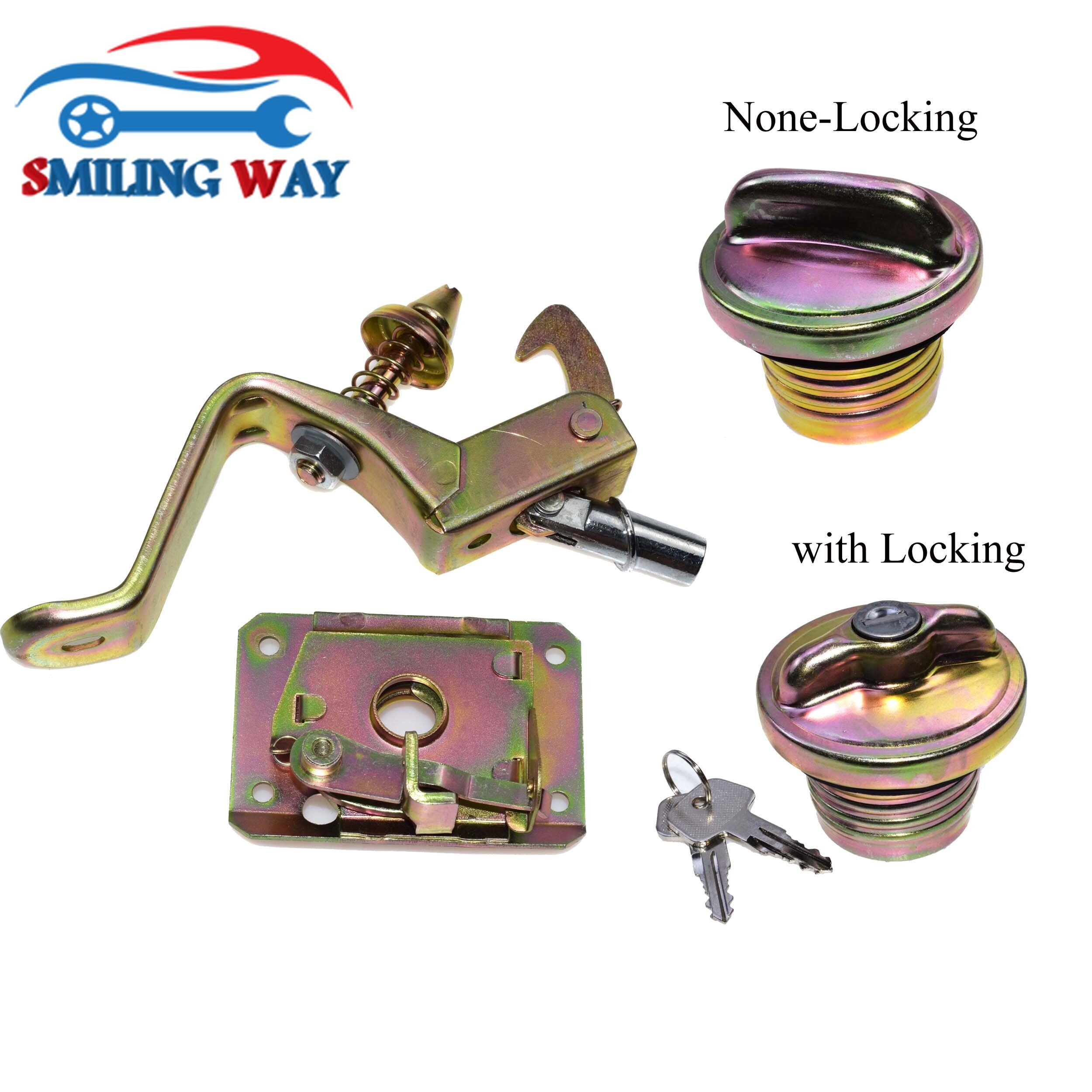 Upper & Lower Hood Lock Latch Carrier & Fuel Gas Cap For VW Super Beetle & Beetle 1971 1972 1973 1974 1975 1976 1977 1978 1979