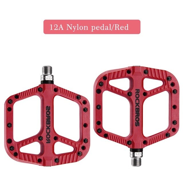 Rockbros ultra-let pedal mountainbike cykelpedaler nylonfiber flerfarvet store fodcykel bærende pedaler cykeldele