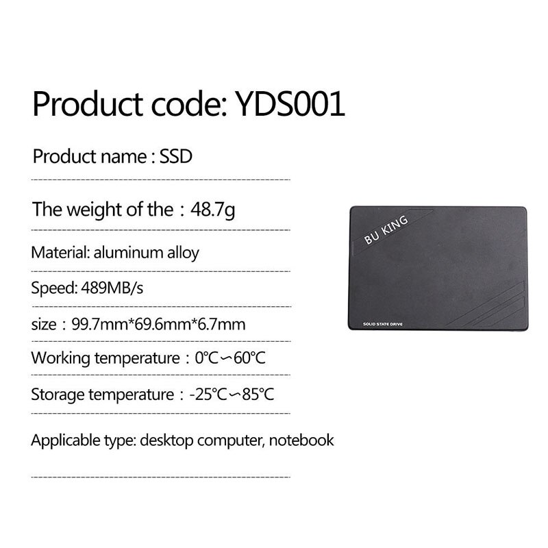 XUM 250GB 2.5" SATA III Internal SSD – For Laptop / Desktop PC (Used)