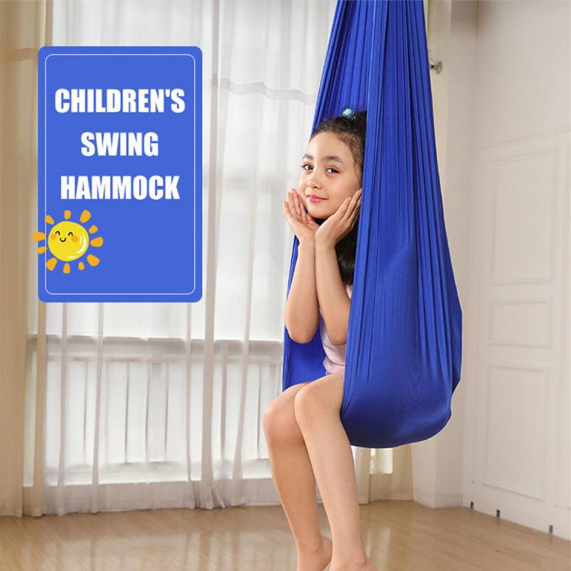 100*280cm Cotton Outdoor Fun Indoor Swing Hammock For Cuddle Up To Sensory Child Therapy Elastic Parcel Steady Seat Swing