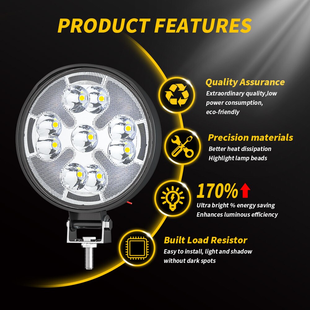 48W 23 Led Verlichting Auto Ronde Led Licht Super Heldere Mini Daglicht Wit Geel Licht Voor Auto Motor vrachtwagens