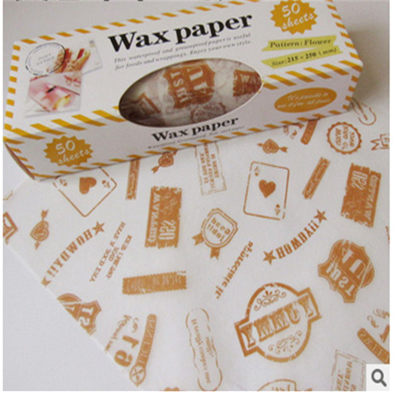 50 Stks/partij Wax Papier Food Grade Vet Papier Voedsel Wrappers Inpakpapier Voor Brood Sandwich Hamburger Frietjes Oliepapier Bakken Tools: 5