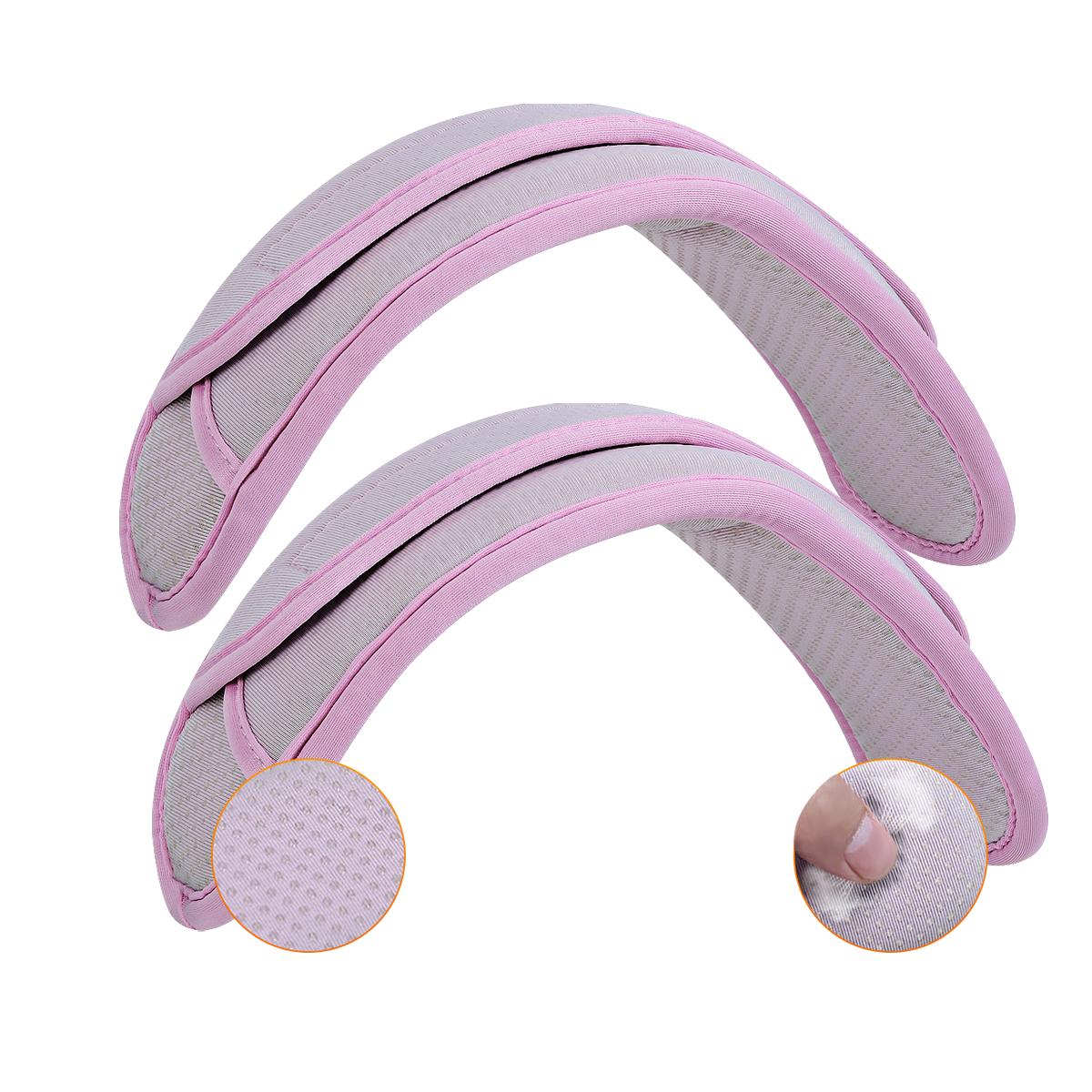 2 Pack Non-Slip Universal Shoulder Pads, Thick Backpack Strap Pads for Shoulder Bags, Guitar Straps, Computer Bags, etc., Remova: Pink