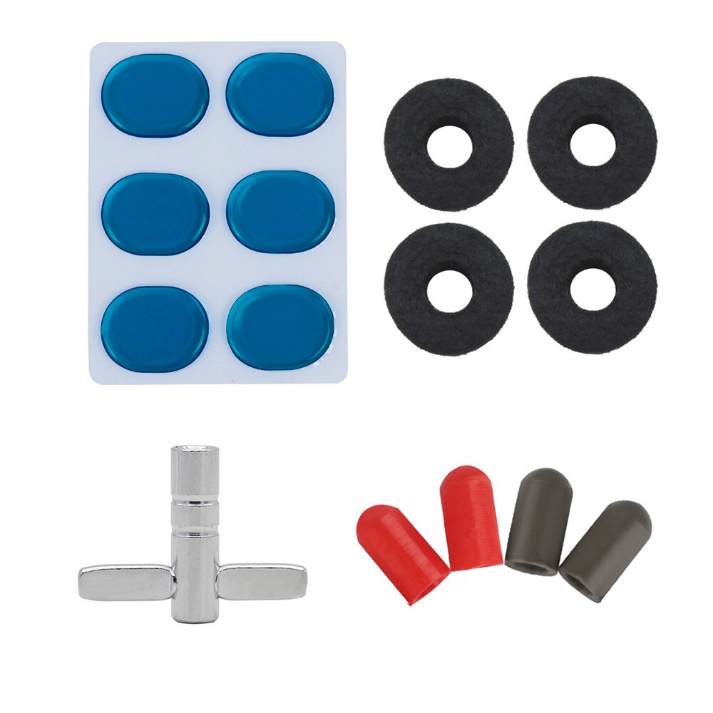 Drum Set Accessories Kit with 4pcs Cymbal Stand Felt Washeres + 4pcs Drumstick Rubber Tips + 6pcs Drum Damper Gel Pads