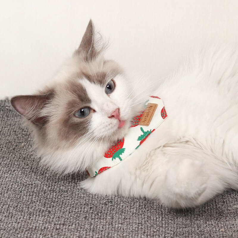 Cats Scarf Adjustable Pet Dog Collars Neckerchief Kitten Eating Bibs Cat Saliva Towel Pet Accessories