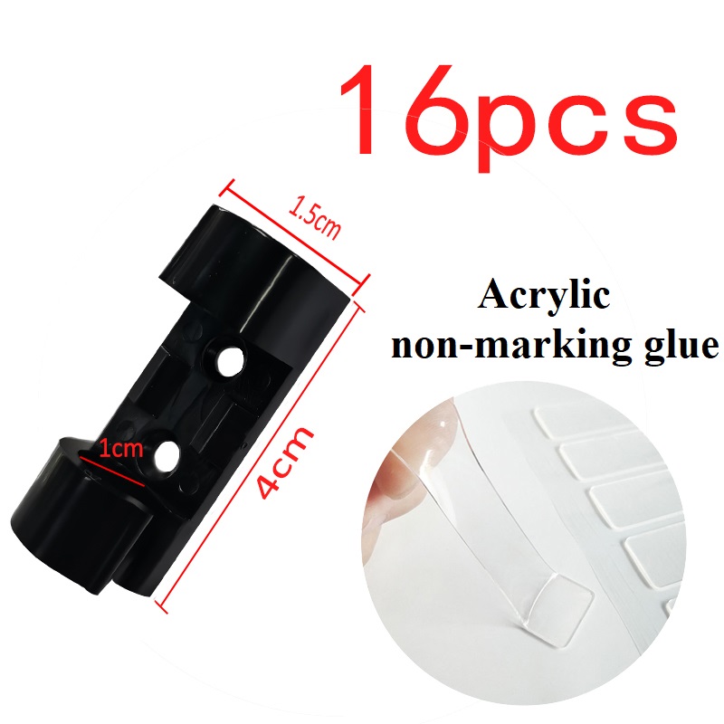 20/5 stk. kabelklemmer selvklæbende kabelorganisator ledningshåndteringssystem ledningsholder til ledningshåndtering skrivebord bil kontor hjem: Rød