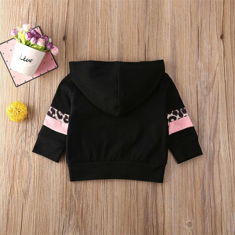 CANIS-Sudadera con capucha de manga larga para niños pequeños, Top de retales con capucha, sudaderas con capucha con estampado de leopardo, camisa