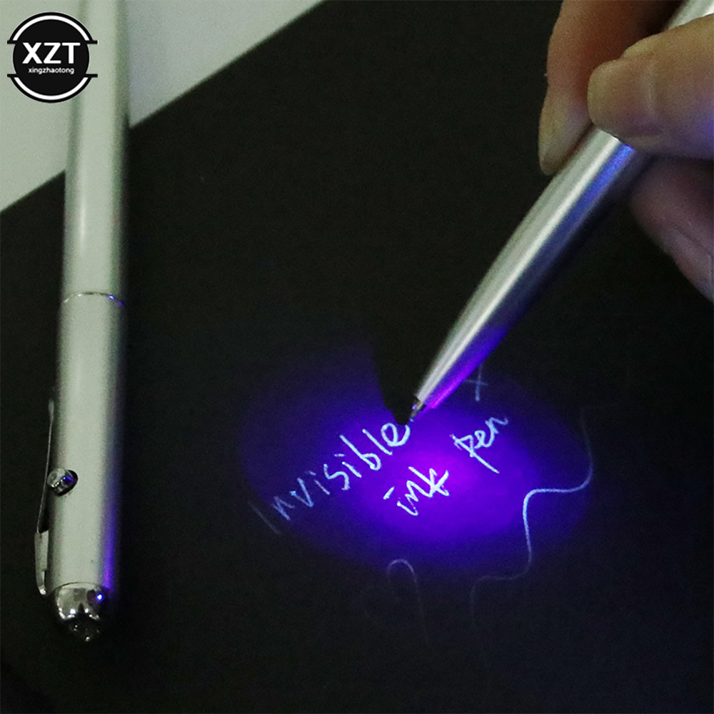 Bolígrafo de tinta Invisible con luz Uv, escritura a mano oculta, bolígrafos novedosos, suministros escolares de oficina, bolígrafo mágico secreto