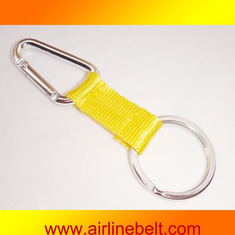 WHWB Simple mousqueton métal anneau personnalité Unique en acier inoxydable porte-clés exquis et beau: Jaune