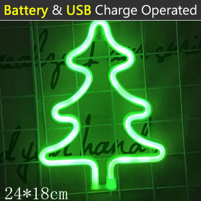 Farverig led neonlys skilt væg dekorationslampe til julefødselsdag bryllupsfest børneværelse stue væghængende dekorationsbelysning: Juletræ