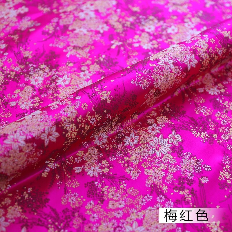 Brokaat Satijn Stof Mooie Jurk Stof Materiaal Voor Maken Cheongsam En Kimono: plum red