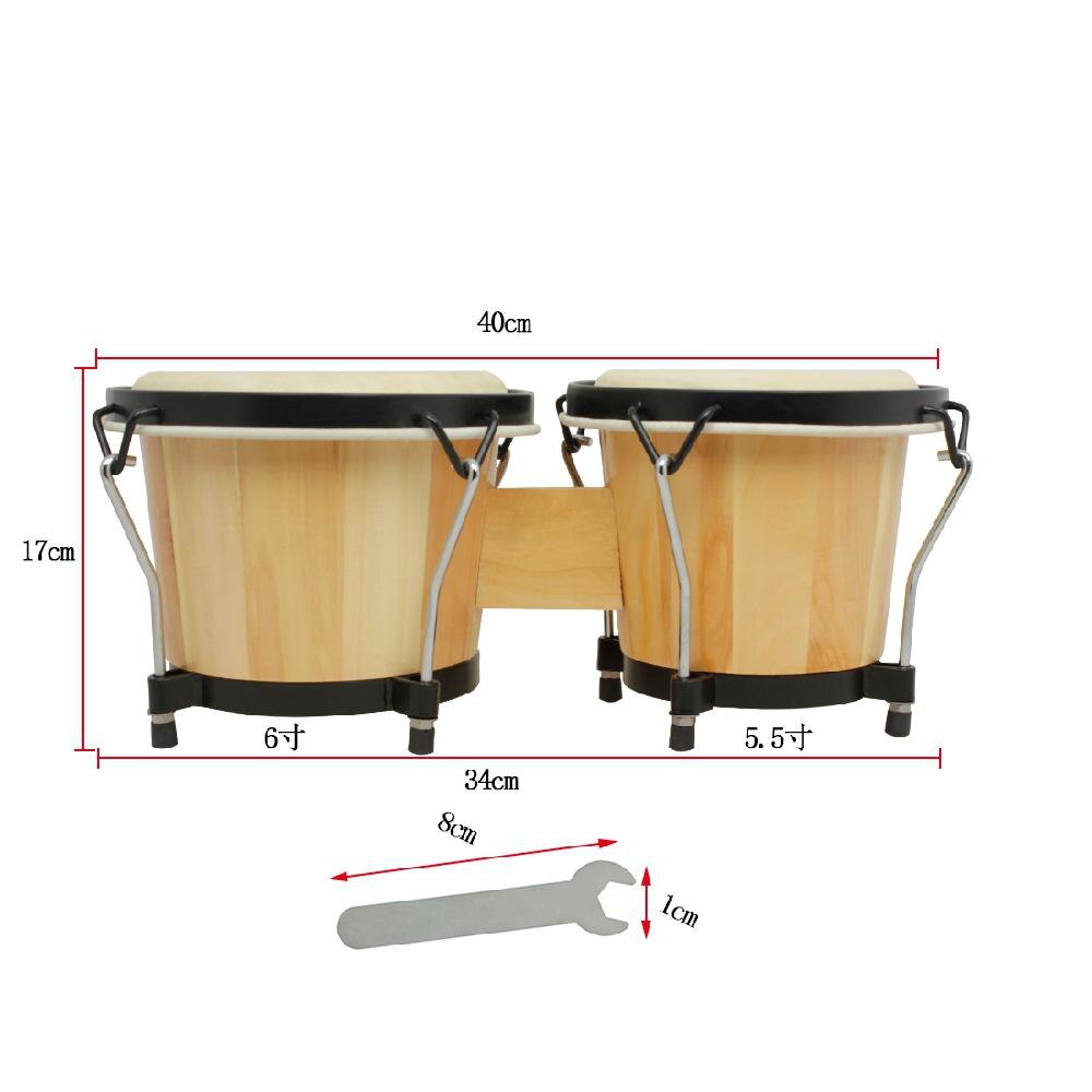 Wooden African Bongos Drum Percussion Musical Instruments Early Learning Educational Toys