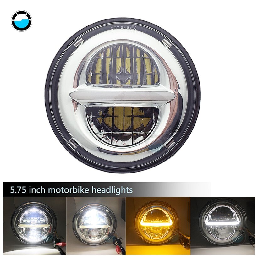 5.75" Round Headlamp 5-3/4 Inch LED Headlight DRL For Softail Dyna And Sportster Models.: Pink