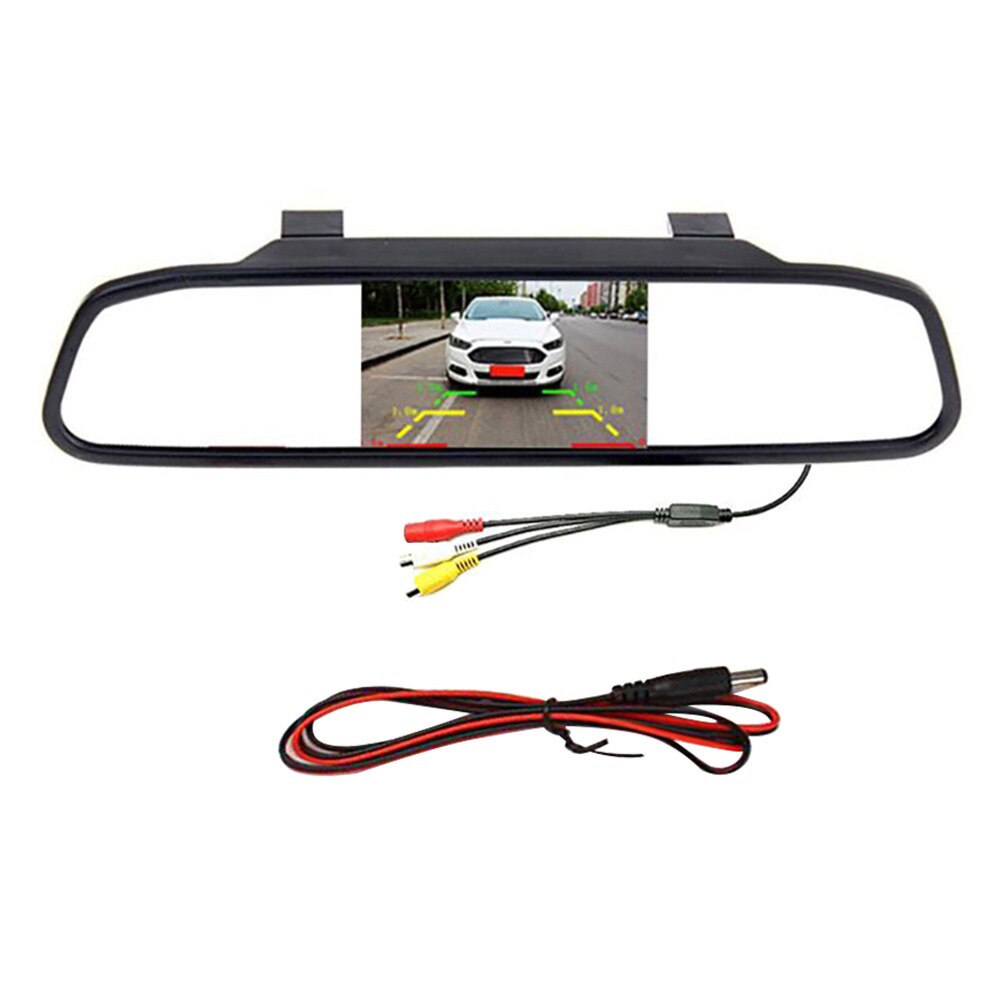 4.3 inch Car Mirror Monitor Auto Parking System with Waterproof Night Vision CCD Backup Rear View Camera Automobile Accessories: Rearview mirror