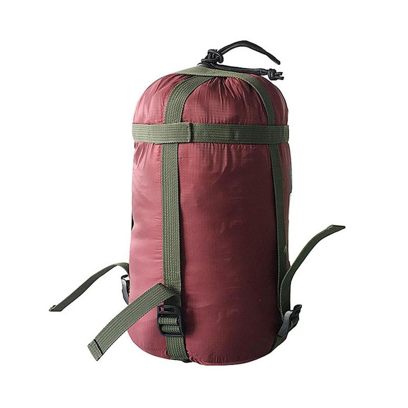 Outdoor camping sleeping bag compression bag casual cotton bag storage hammock D2T7: Wine red